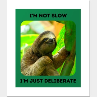 I'm Not Slow, I'm Just Deliberate (Sloth) Posters and Art